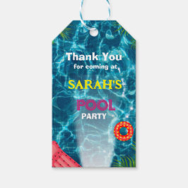 Cool Pool Party | Zwemverjaardag Sticker Cadeaulabel