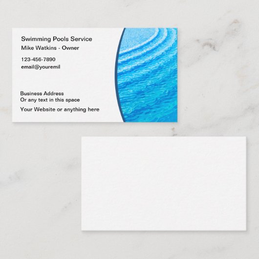 Cool Pool Service-Visitekaartjes Visitekaartje (Voorkant / Achterkant)