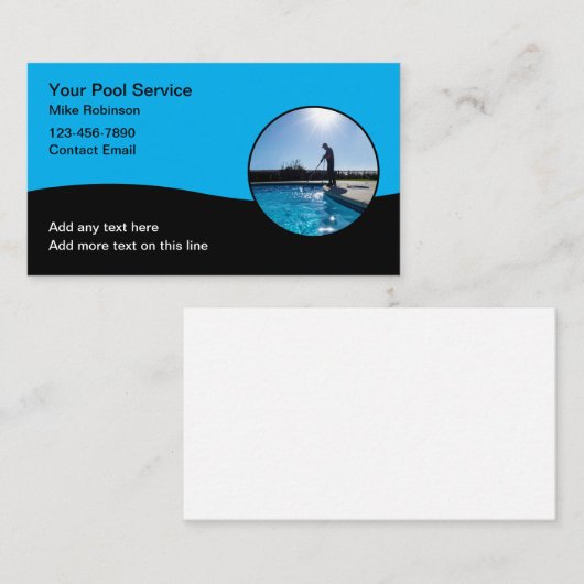 Cool Pool Service-Visitekaartjes Visitekaartje (Voorkant / Achterkant)