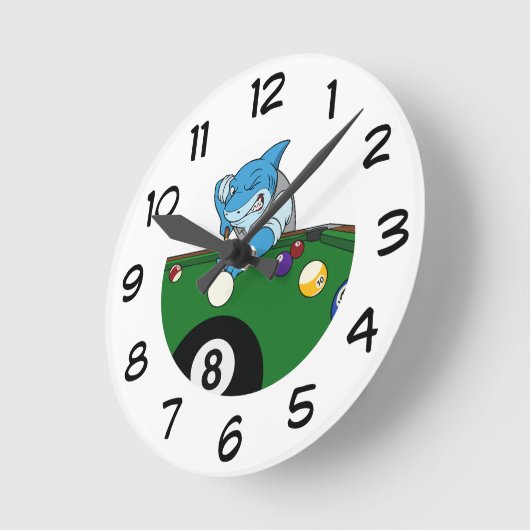 Cool Pool Shark Man Cave Wall Clocks Ronde Klok (Hoek)