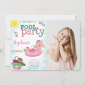 Cool Pool Verjaardag Foto uitnodiging (Voorkant)