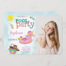 Cool Pool Verjaardag Foto uitnodiging