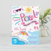 Cool Pool verjaardagsuitnodiging Kaart (Staand voorkant)