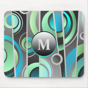 Cool Pop Art Abstract Geometrisch met monogram Muismat