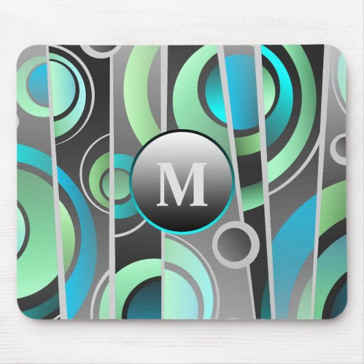 Cool Pop Art Abstract Geometrisch met monogram Muismat (Voorkant)