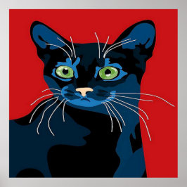 Cool pop art cat home kantoor poster