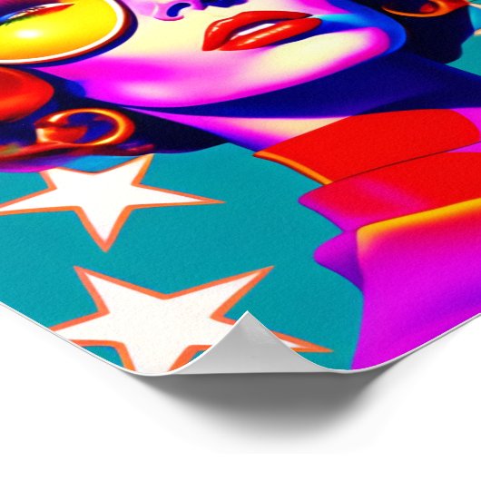 Cool Pop Art en zonnebrillen Poster (Hoek)