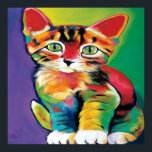 Cool pop art kattenhuisje kantoor decor poster<br><div class="desc">ontwerp op www.etsy.com/Shop/Mitkozh</div>