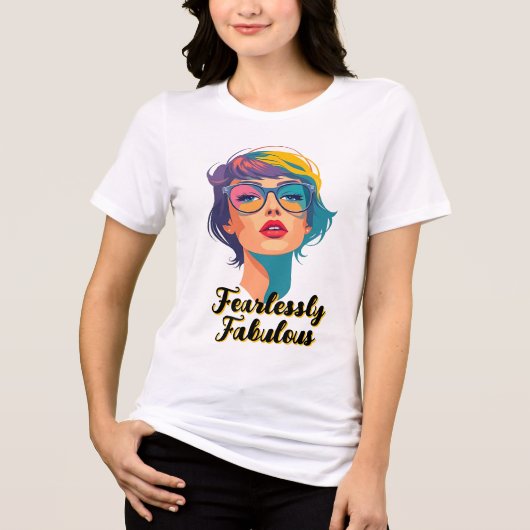 Cool Pop Art Mode Portret Tri-Blend Shirt (Voorkant)