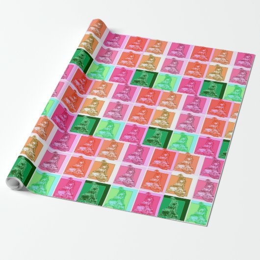 Cool Pop Art Snowmobiler Cadeaupapier (Uitgerold)