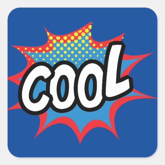 Cool Pop Art Vierkante Sticker (Voorkant)