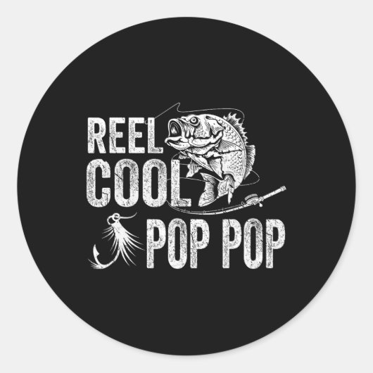 Cool Pop Pop Vist vaders dag geschenken Ronde Sticker (Voorkant)