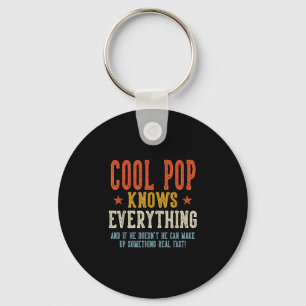 Cool pop weet alles vaderdag retro sleutelhanger