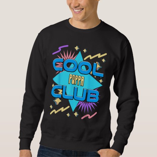 Cool Poppa Club  Dad Humor Daddy Family Matching F Trui (Voorkant)