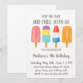 Cool Popsicle verjaardagsuitnodiging Kaart (Voorkant / Achterkant)
