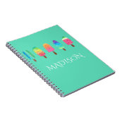 Cool Popsicles mint Green Custom School Notitieboek (Rechterzijde)