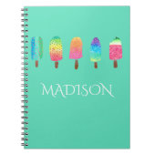 Cool Popsicles mint Green Custom School Notitieboek (Voorkant)