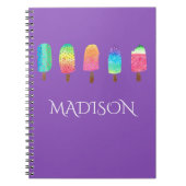 Cool Popsicles Paarse Douane School Notitieboek (Voorkant)