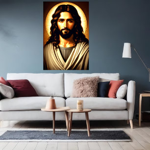 Cool portret van Jezus Christus   AI Art Poster