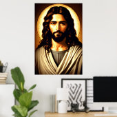 Cool portret van Jezus Christus | AI Art Poster (Thuiskantoor)