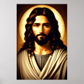 Cool portret van Jezus Christus | AI Art Poster (Voorkant)