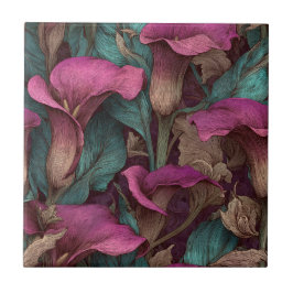 Cool Portuguese Calle Lilies  Tiles  For Bathroom  Tegeltje
