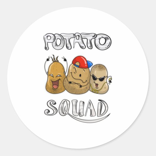 Cool Potato Squad Funny Portugal Group Lover E Ronde Sticker (Voorkant)