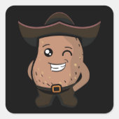 Cool Potato Vierkante Sticker (Voorkant)