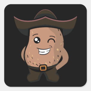 Cool Potato Vierkante Sticker