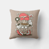 Cool Potted Mushroom Character Cartoon Kussen (Achterkant)