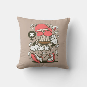 Cool Potted Mushroom Character Cartoon Kussen