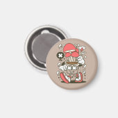 Cool Potted Mushroom Character Cartoon Magneet (Voorkant / Achterkant)