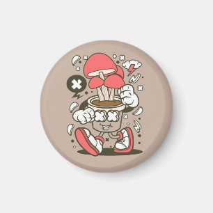 Cool Potted Mushroom Character Cartoon Magneet