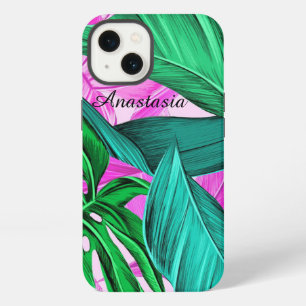 Cool, Prachtige, fluorescerende tropische palm iPhone 13 Hoesje