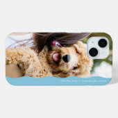 Cool preppy lichtblauwe golvende rand één foto Case-Mate iPhone case (Achterkant (horizontaal))