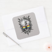 Cool Pride schedel vlammen regenboog sticker (Envelop)