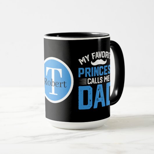 Cool Princess Papa voeg monogram toe Mok (Voorkant rechts)