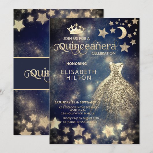 Cool prinses hemelse jurk maan sterren kaart (Voorkant / Achterkant)