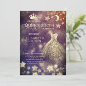 Cool prinses hemelse jurk maan sterren kaart (Staand voorkant)