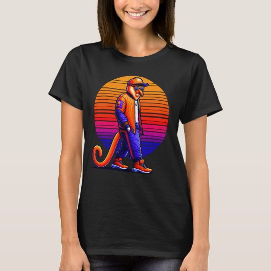 Cool Proboscis Monkey Modern Urban Style Sunset Re T-shirt (Voorkant)