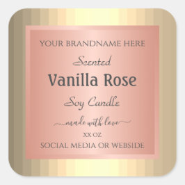 Cool Product Verpakkingslabels Roos Gold Effect Vierkante Sticker