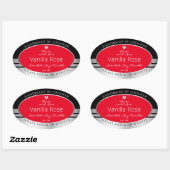 Cool Product Verpakkingslabels Zwart Zilver en Roo Ovale Sticker (Vel)