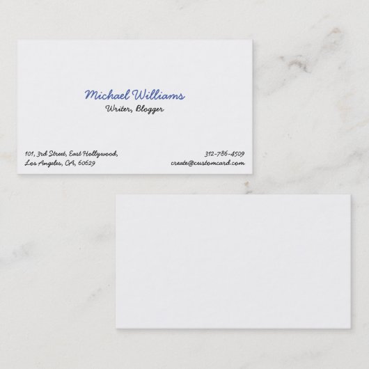 Cool Professional Plain Elegant Visitekaartje (Voorkant / Achterkant)