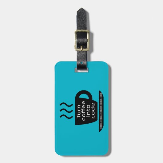 Cool Programmer Geek Coffee Addication Bagagelabel (Voorkant verticaal)