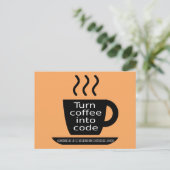 Cool Programmer Geek Coffee Addication Briefkaart (Staand voorkant)
