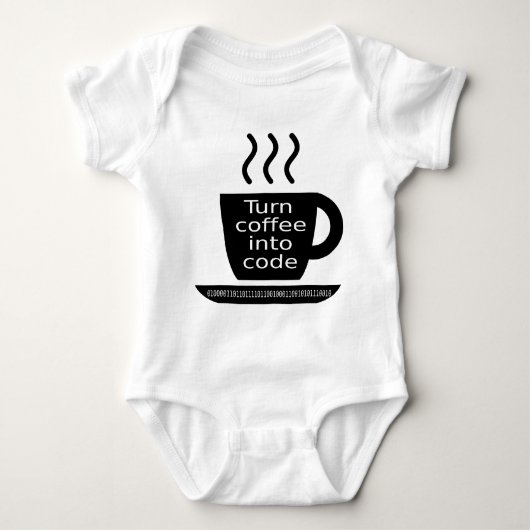 Cool Programmer Geek Coffee Addication Romper (Voorkant)