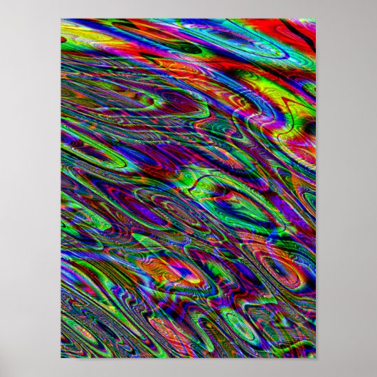 Cool Psychedelic Hippie Acid Trip Tie Dye Marbling Poster (Voorkant)