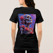 Cool Psychedelic Skeleton Neon Cyberpunk Aesthetic Tri-Blend Shirt (Achterkant)