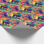 Cool Psychedelic Teen Snowboarder Verjaardag Cadeaupapier (Hoek)