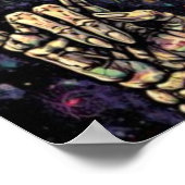 Cool Psychedelische Skelet Black Light Uitzicht  Poster (Hoek)